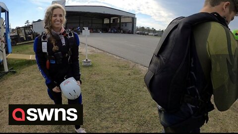 US skydiver miraculously survives after she smashes into the ground at 125mph