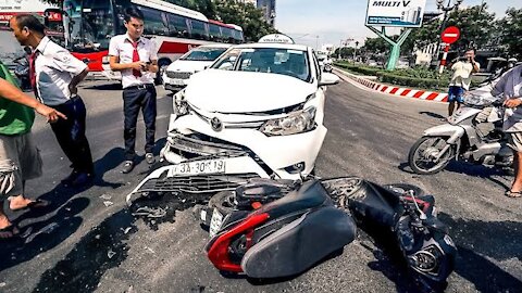 Cctv footage of dangerous car accident