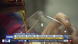 Pesticides found in certain beers and wines