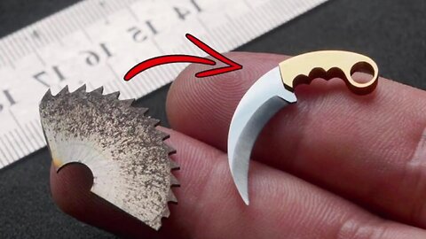 Making miniature knife from old circular blade