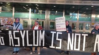 @riseandresistny outside Staten Island Ferry Terminal 10/20/2022 #seekingaslyumisnotacrime