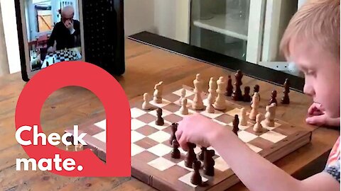 Granddad and grandson play chess over FaceTime during isolation