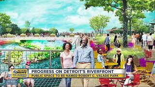New beach along Detroit Riverfront has new name