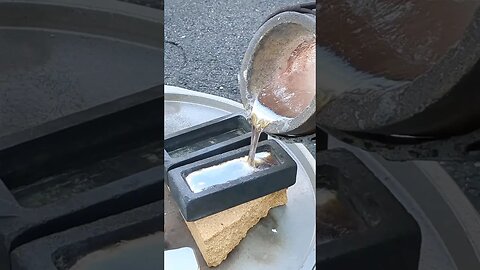 Pouring Molten Aluminum into Ingots