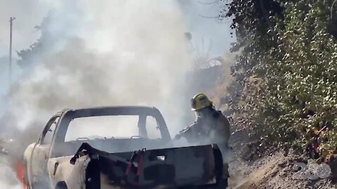 Lebec pickup truck fire