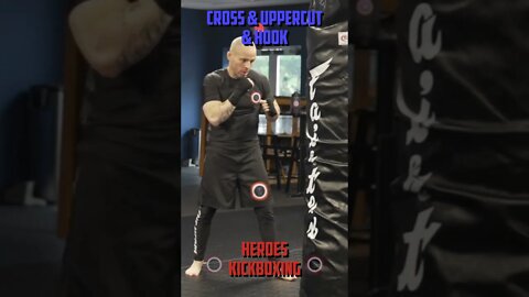 Heroes Training Center | Kickboxing & MMA "How To Double Up" Cross & Uppercut & Hook | #Shorts