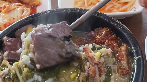 #food #cook #Korea Ox blood pudding rice soup 선지국밥 Korean restaurant