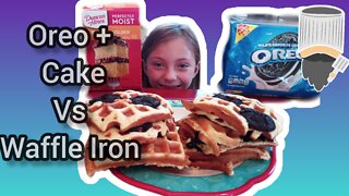 Oreos and Cake in the Waffle Iron