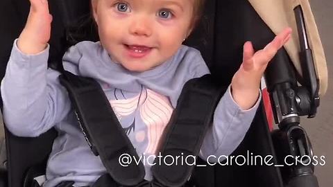 Baby delivers precious reaction to mom's compliments