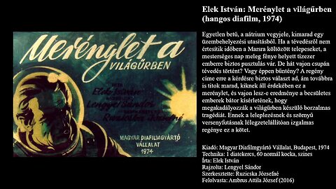 Elek István: Merénylet ​a világűrben (hangos diafilm, 1974)