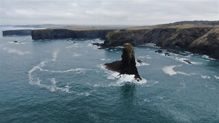 The Killkee Cliffs of Western Ireland captured by drone