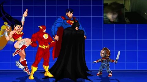 Justice League Members (Batman, Superman, Flash, And Wonder Woman) VS Chucky The Doll In A Battle