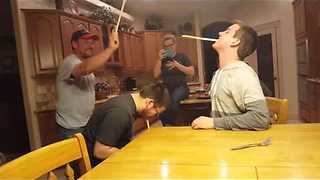 Unsuspecting Dude Gets Pranked During Wooden Spoon Game