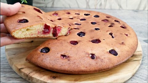 I just push the CHERRY into the batter and BAKE! Incredibly delicious and easy!