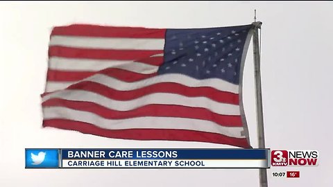 Elementary school janitor helps students learn respect for American flag