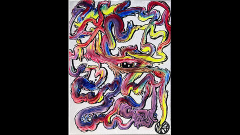 'Brain Explosion #7' Original Art Painting Timelapse 4-30-24