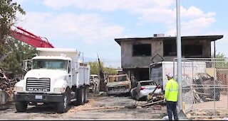 North Las Vegas firefighters battle early morning fire caused by fireworks