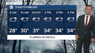 Metro Detroit Forecast: Morning flurries or drizzle
