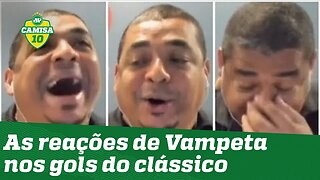 Festa e tristeza! OLHA como Vampeta reagiu aos gols de Corinthians 1 x 1 Palmeiras!