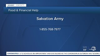 Salvation Army offering food boxes and rent and utility assistance
