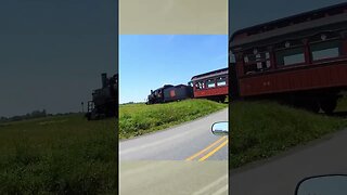 Riding Motorcycle near Strasburg Pennsylvania: Strasburg railroad train crossing!