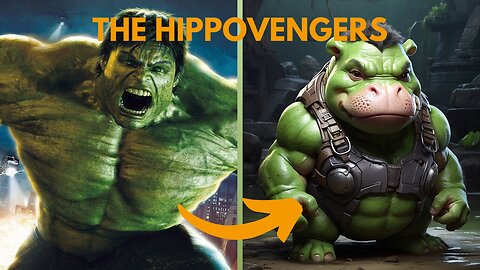 Superheroes but as baby Hippos
