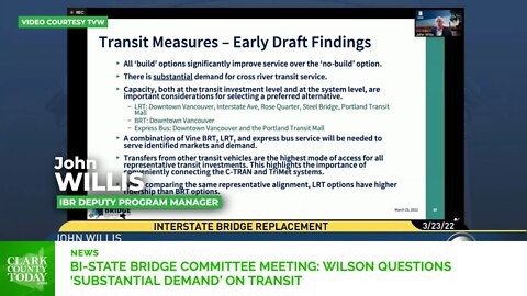 Bi-state Bridge Committee meeting: Wilson questions ‘substantial demand’ on transit