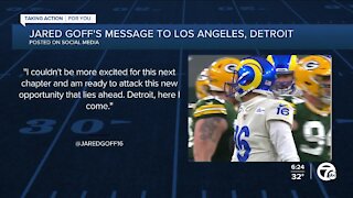 Jared Goff shares message with Rams, Lions fans