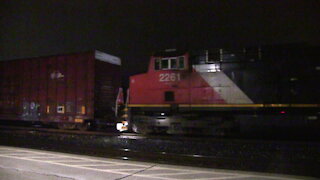 Westbound Manifest Train With CN 2229 & CN 2261 On Strathroy Sub