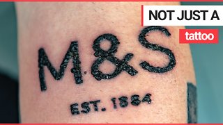 A fan of M&S has paid homage to the retailer - by having its logo TATTOOED on his forearm.