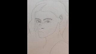 Outline of girl drawing