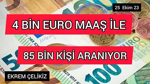 4 BİN EURO MAAŞ İLE 85 BİN KİŞİ ARANIYOR