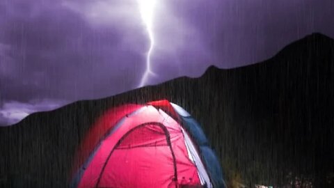 Heavy Rain Sounds for Sleep with Heavy Thunder, Rain Sounds for Sleeping with Lightening Tent