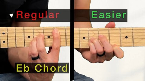 🎸 Eb Chord (E flat) Guitar Chord EASIER Ways to Play | Guitar Increase | D# (D sharp) chord