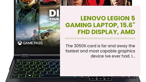 Lenovo Legion 5 Gaming Laptop, 15.6" FHD Display, AMD Ryzen 7 5800H, 16GB RAM, 512GB Storage, N...