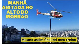 Manhã agitada no alto do morro com o Águia sobrevoando, mas meu treino foi finalizado