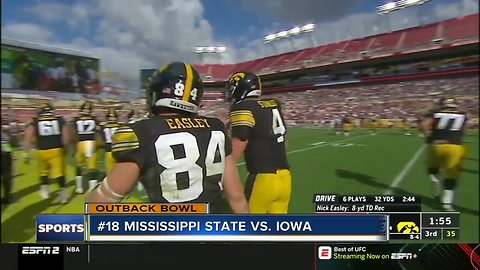 Iowa rallies past No. 18 Mississippi State in Outback Bowl