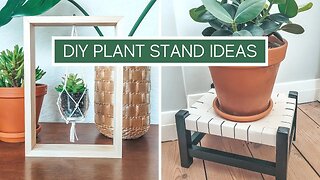 UNIQUE PLANT STAND DIY ideas - Leather Strap Stool & Wooden Hanging Planter