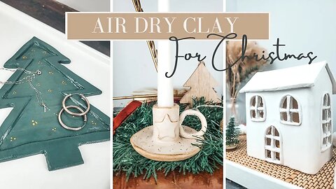 AIR DRY CLAY CHRISTMAS Decor Ideas | Vintage Look Candle Holder & Tealight House