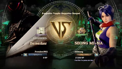 Berserker (Forsaken3812) VS Seong Mi-na (Amesang) (SoulCalibur™ VI: Online)