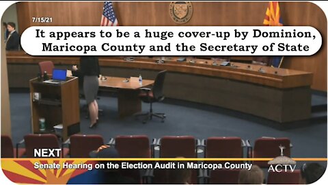 Arizona Senate hearing on election audit FULL * July 15, 2021 * Dominion - Maricopa County