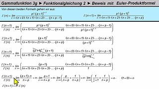 Gammafunktion 3g ► Funktionalgleichung 2 (Beweis via Euler-Produktformel)