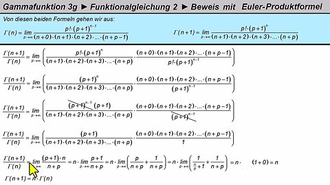 Gammafunktion 3g ► Funktionalgleichung 2 (Beweis via Euler-Produktformel)