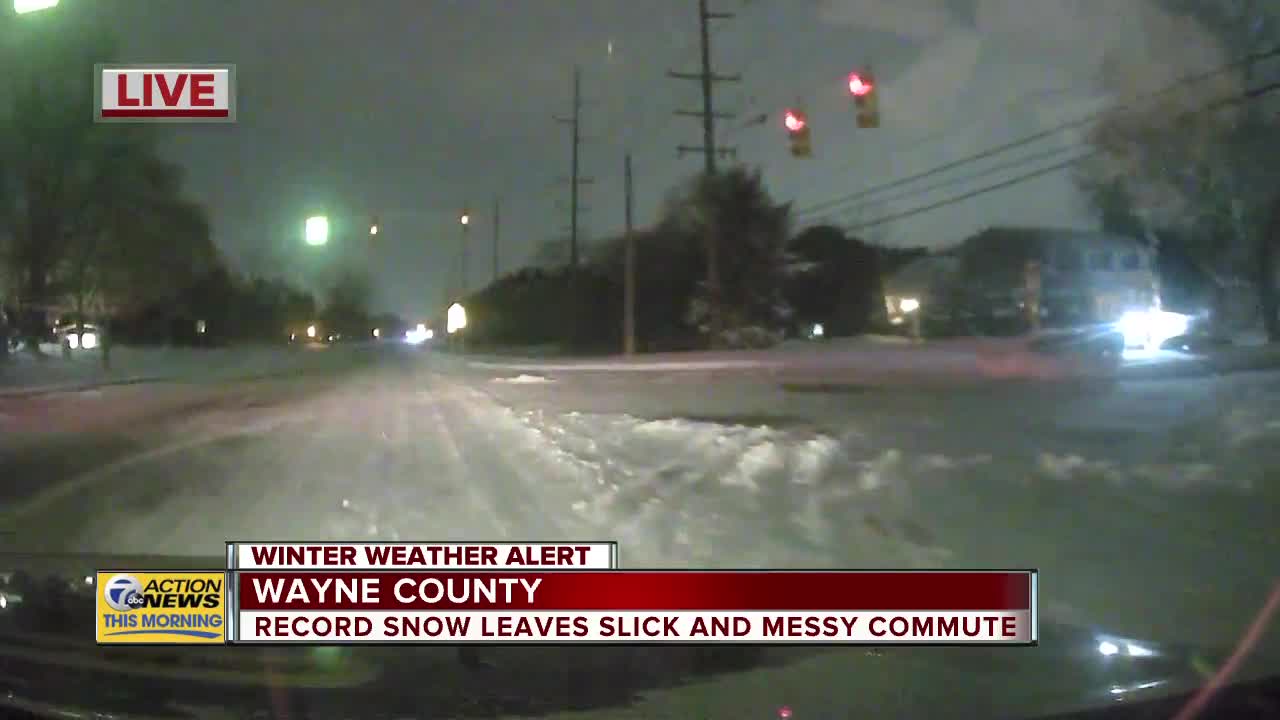Record snow leaves slick and messy commute