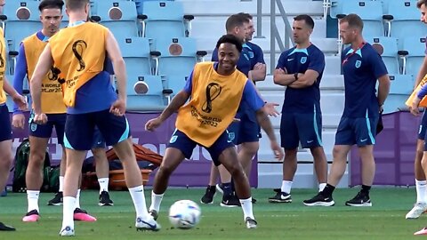 Raheem Sterling RETURNS to England training day before World Cup Quarter-Final match against France