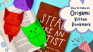 How to Make Origami Cat Bookmark/DIY Paper Cat Bookmark/Easy Crafts