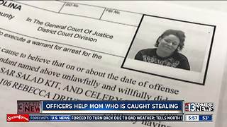 Police officers help mom caught stealing