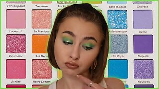 COLOURPOP FADE INTO HUE Palette Vibrant Halo Green Makeup Look | Fade Into the Rainbow 2