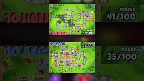 10 Helis VS 10 Aces in BTD6