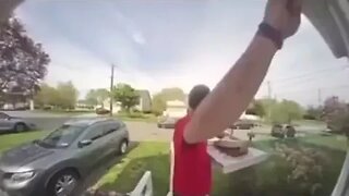 Pizza delivery man trips suspect running from police